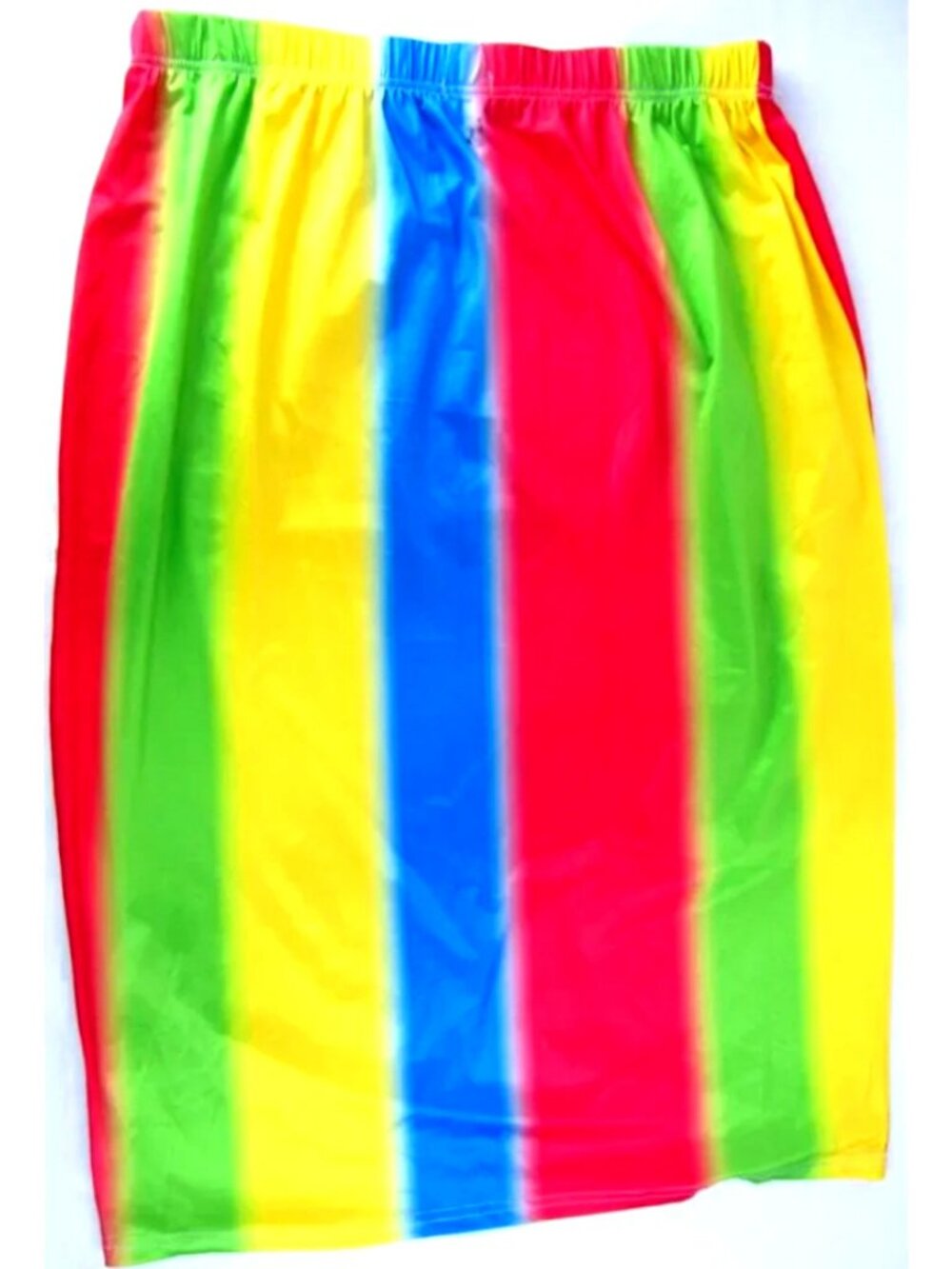 SALE! Striped Rainbow Cut Outs Yellow Red Long Skirt - Picture 2 of 3